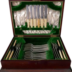 Pamono Edwardian Cutlery Canteen in Mahogany by James Deakin, 1900> Cutlery & Serving Utensils