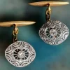 Best Pamono Edwardian Diamond Cufflinks in Platinum Over 18k Gold, 1910, Set of 2
