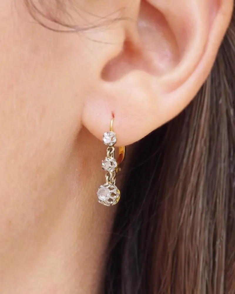 Outlet Pamono Edwardian Diamond Earrings, Set of 2