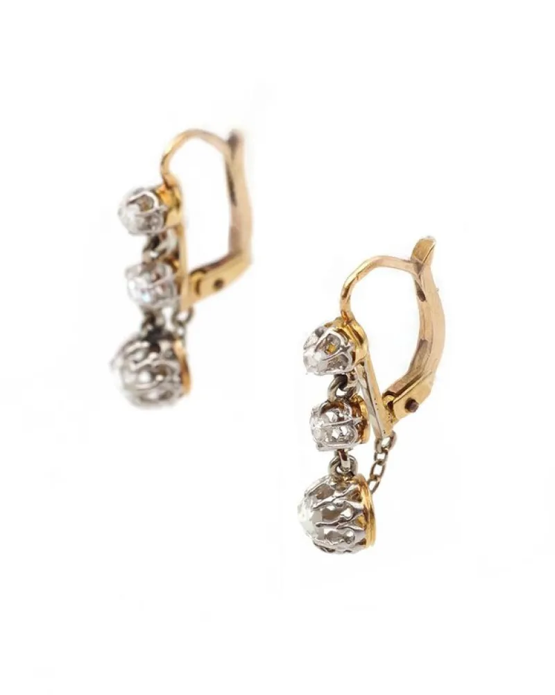 Outlet Pamono Edwardian Diamond Earrings, Set of 2