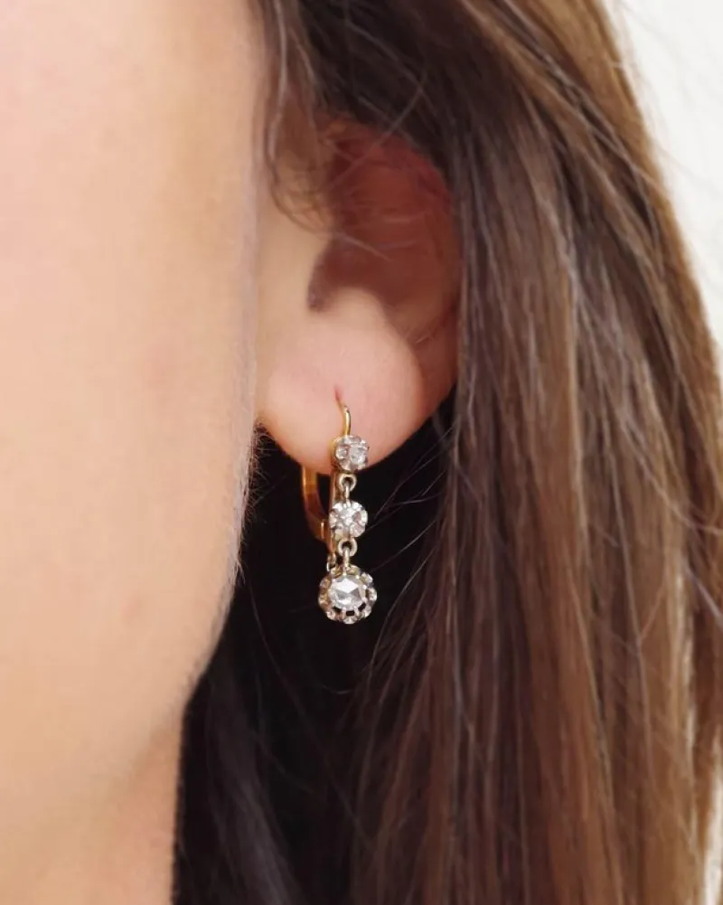 Outlet Pamono Edwardian Diamond Earrings, Set of 2