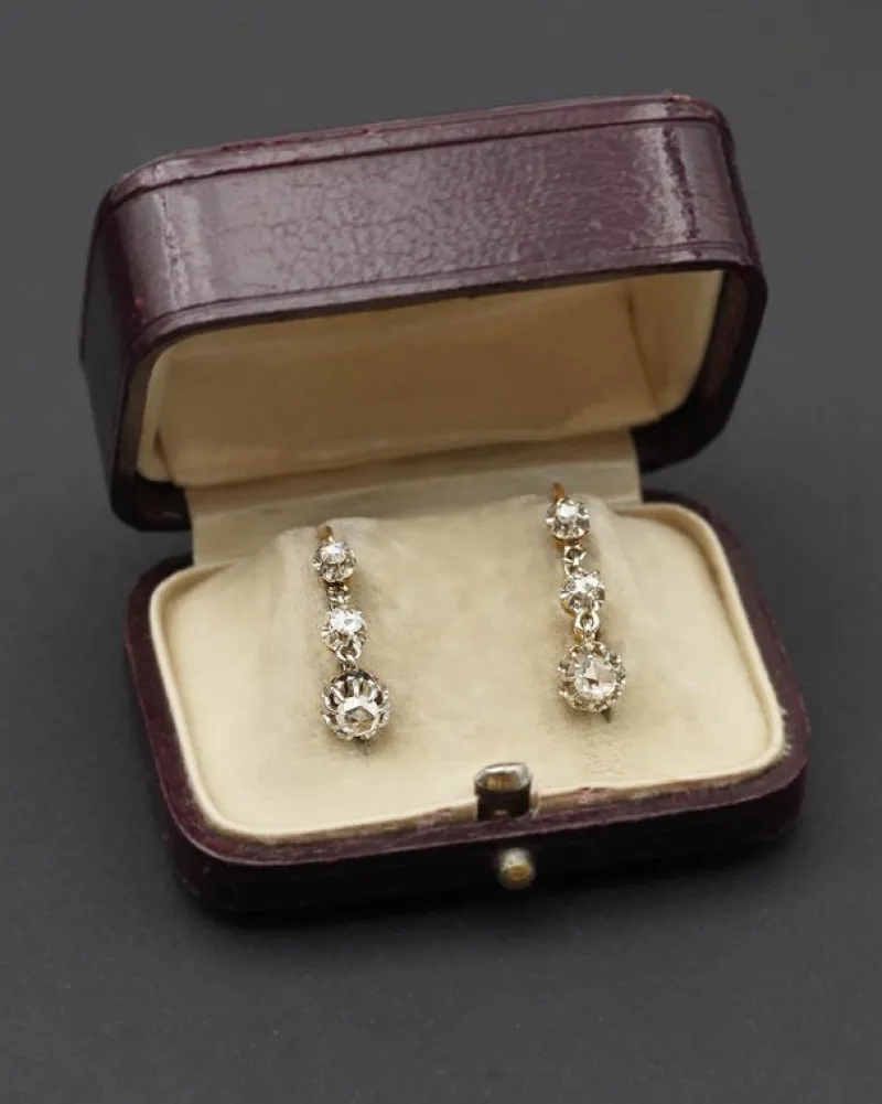 Outlet Pamono Edwardian Diamond Earrings, Set of 2