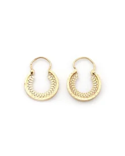 Online Pamono Edwardian Gold Hoop Earrings, Set of 2
