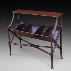 Pamono Edwardian Mahogany Library Book Trough> Magazine Racks
