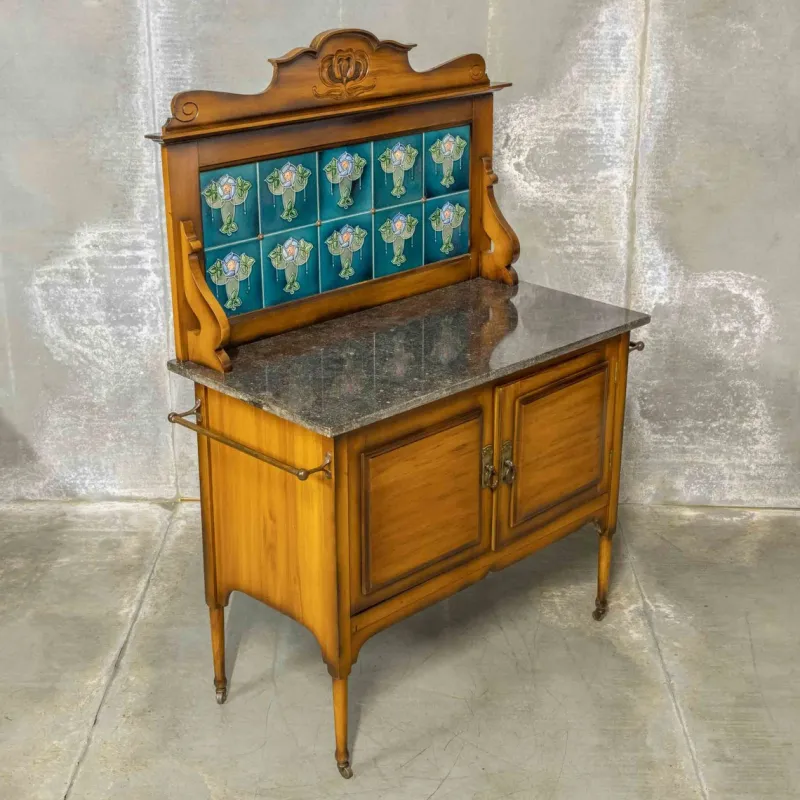 Pamono Edwardian Marble Top Washstand, 1890s> Dressing Tables