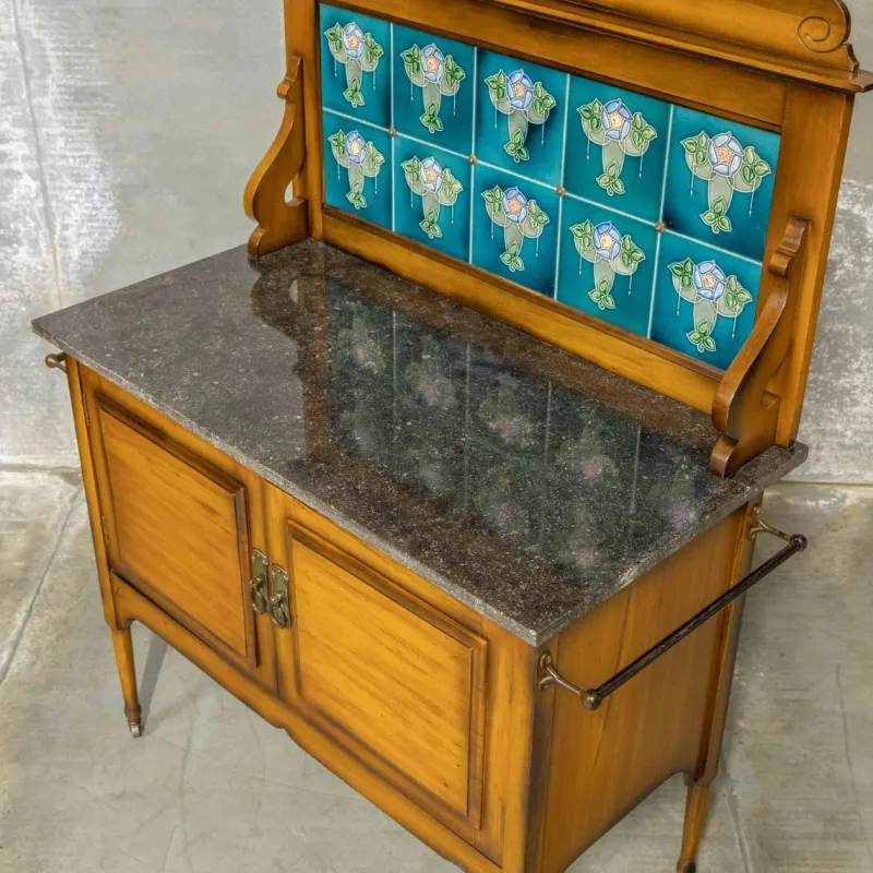Pamono Edwardian Marble Top Washstand, 1890s> Dressing Tables