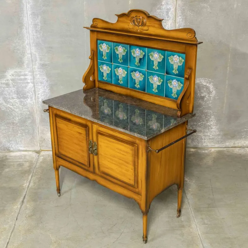 Pamono Edwardian Marble Top Washstand, 1890s> Dressing Tables