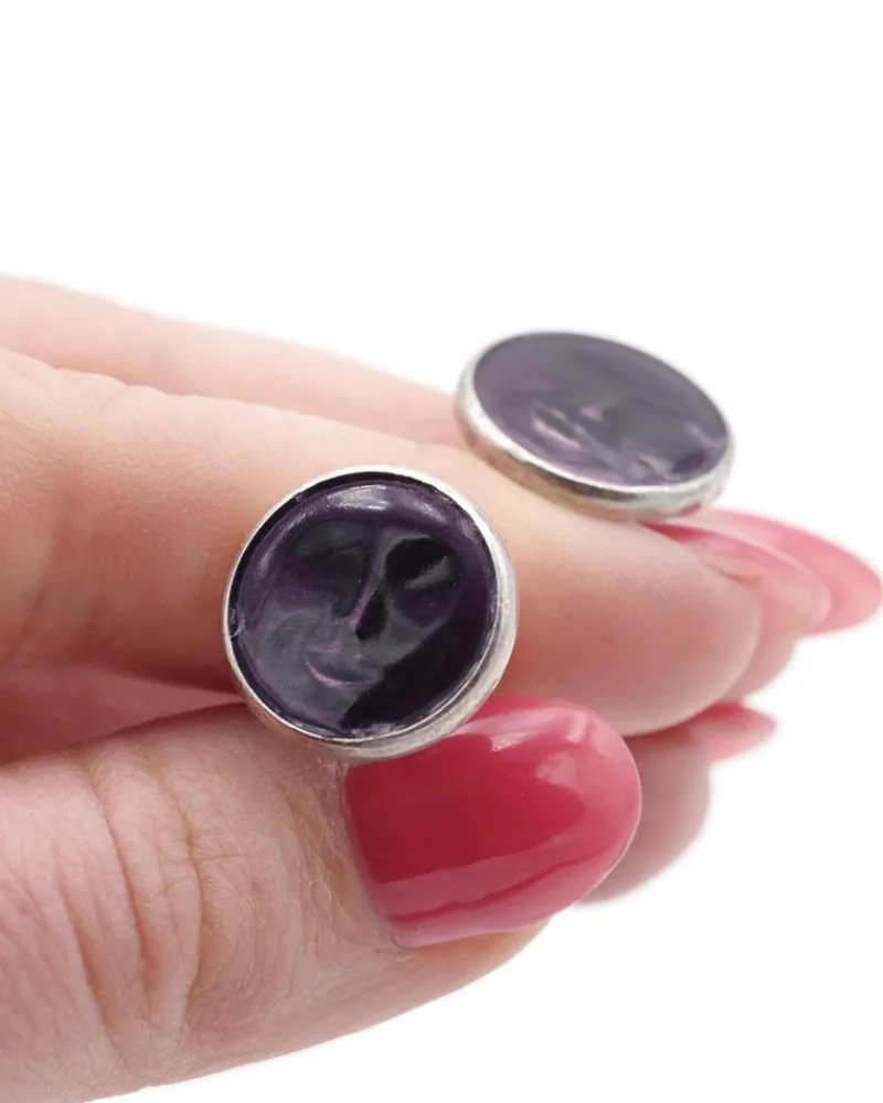 Pamono Edwardian Moon Face Cufflinks, Set of 2> Cufflinks