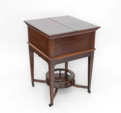 Pamono Edwardian Oak Metamorphic Rise and Fall Cocktail Drinks Cabinet, 1890s><noscript><img width=