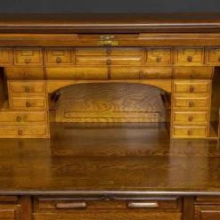 New Pamono Edwardian Oak Roll Top Desk
