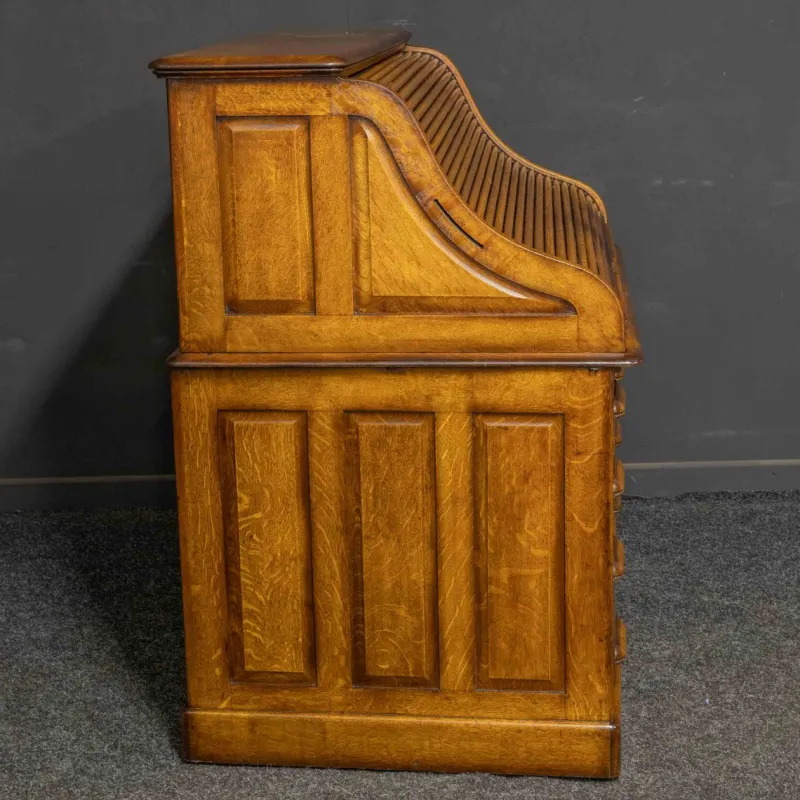 Pamono Edwardian Oak Roll Top Desk> Desks