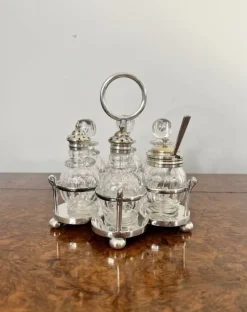 Sale Pamono Edwardian Silver Plated Cruet Set, 1900s, Set of 7