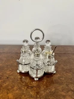 Sale Pamono Edwardian Silver Plated Cruet Set, 1900s, Set of 7