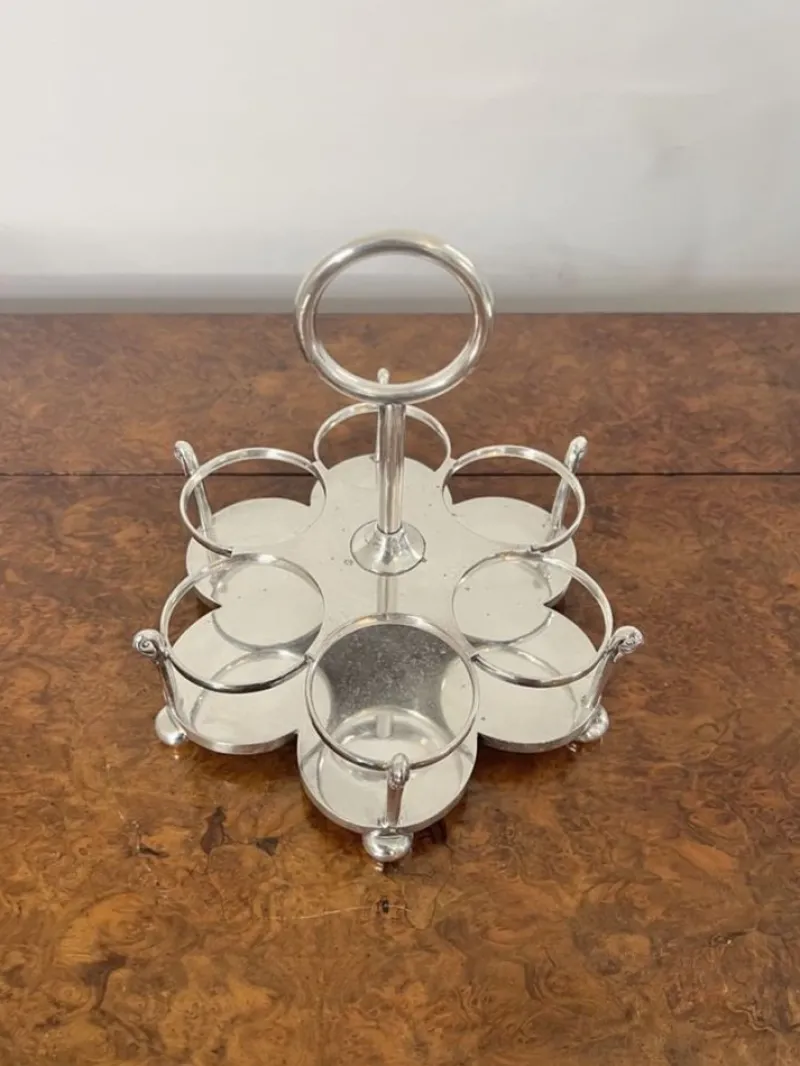 Sale Pamono Edwardian Silver Plated Cruet Set, 1900s, Set of 7
