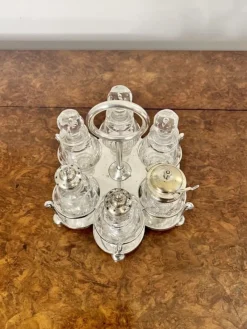 Sale Pamono Edwardian Silver Plated Cruet Set, 1900s, Set of 7