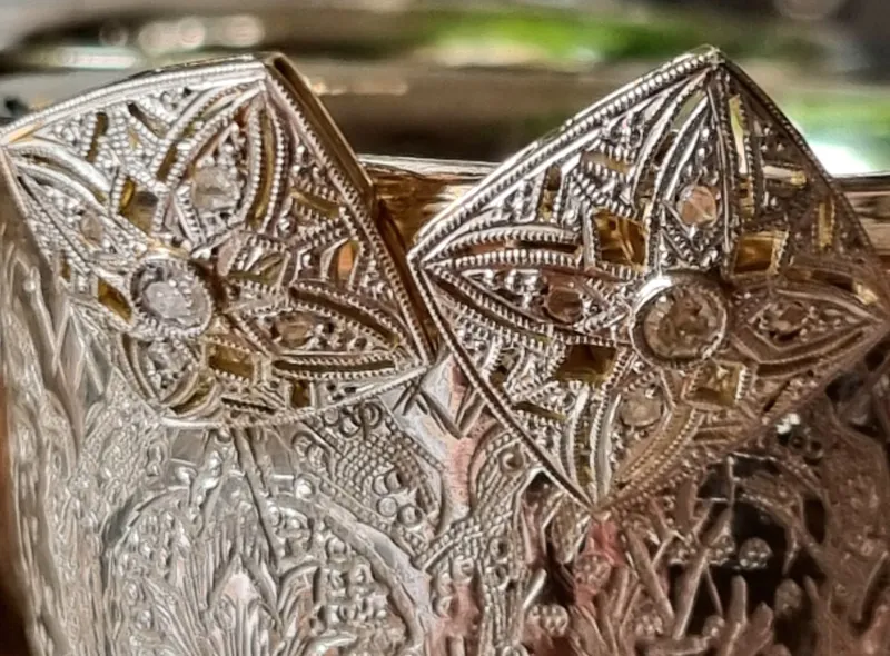 Discount Pamono Edwardian Square Diamond Cufflinks, 1910, Set of 2