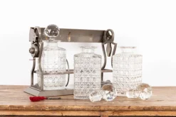 Sale Pamono Edwardian Tantalus Drinks Decanter Set, Early 20th Century, Set of 4
