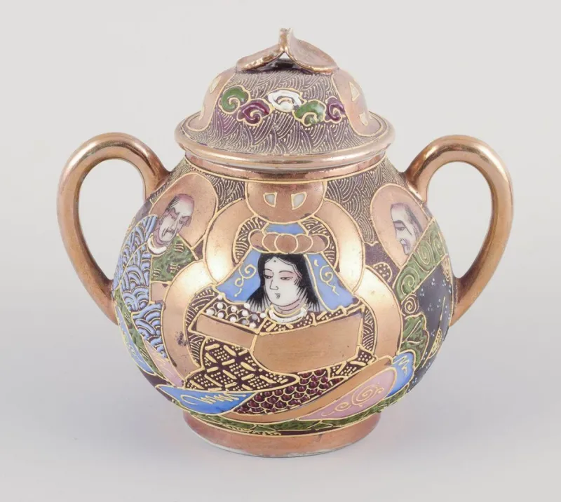 Pamono Egoist Tea Set Consisting of a Teapot, Sugar Bowl, Creamer, Cup from Satsuma, Japan, Set of 4> Coffee & Tea Service