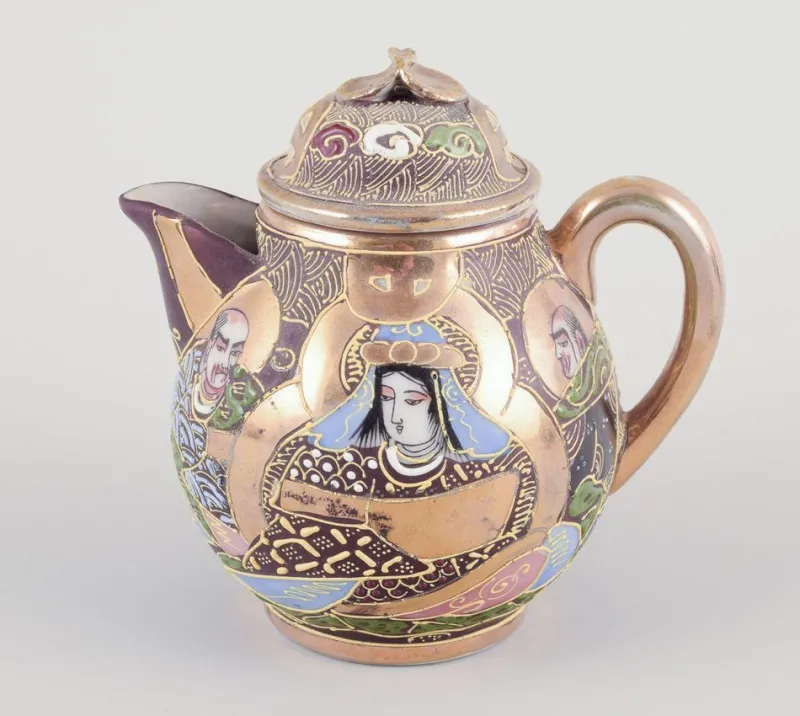 Pamono Egoist Tea Set Consisting of a Teapot, Sugar Bowl, Creamer, Cup from Satsuma, Japan, Set of 4> Coffee & Tea Service