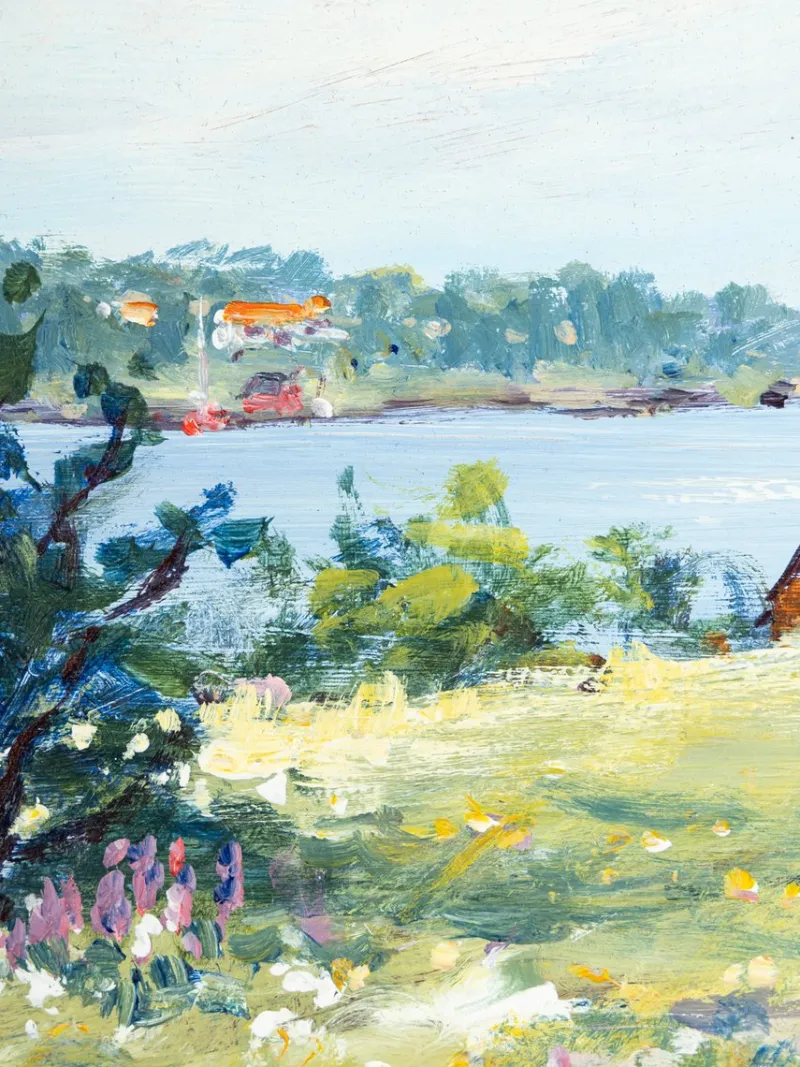 New Pamono Egon Lennart Karlsson, Swedish Spring, Oil on Panel, Framed