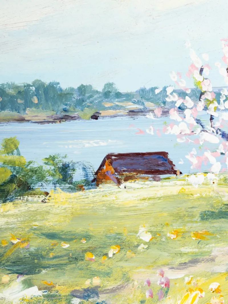New Pamono Egon Lennart Karlsson, Swedish Spring, Oil on Panel, Framed