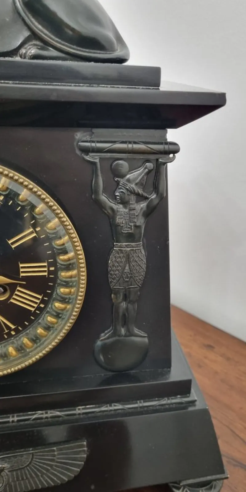 Pamono Egyptian Revival Mantel Clock by D. Munsey of Cambridge> Clocks