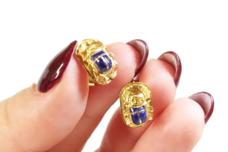 New Pamono Egyptian Scarab Ear Stud