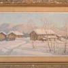 Pamono Einar Krüger, Post Impressionist Swedish Snowscape, Mid-20th Century, Oil on Board, Framed> Impressionist