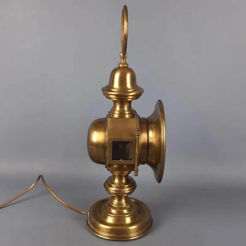 Pamono Electric Car Headlight Style Table Lamp in Brass, 1950s> Table Lamps