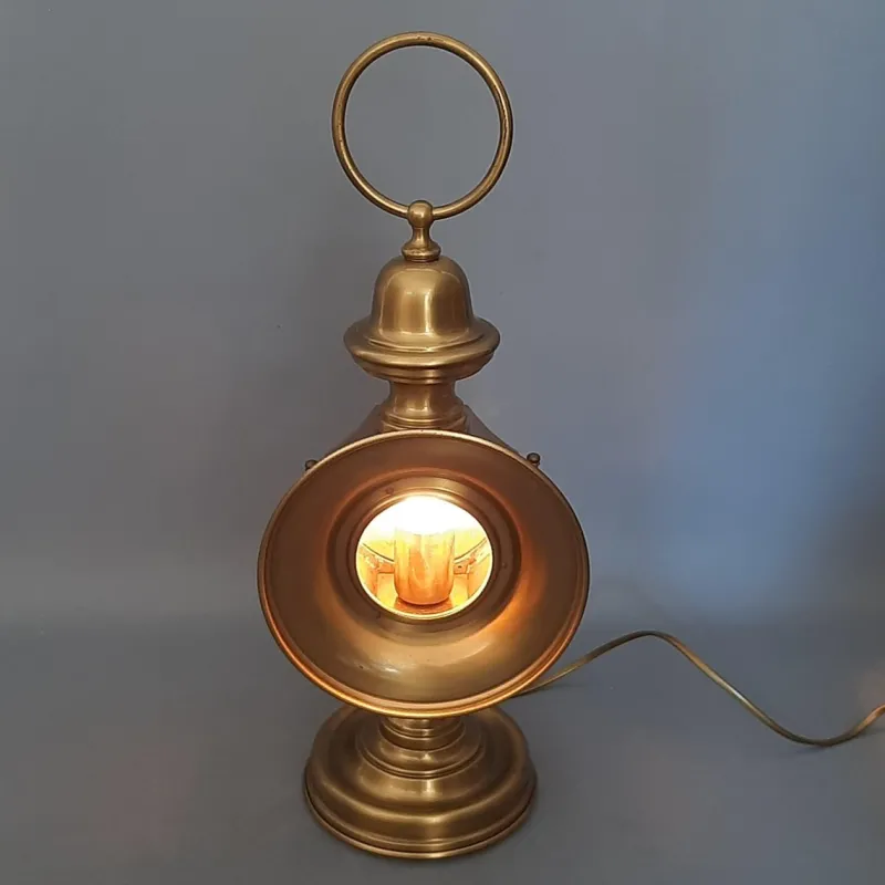 Pamono Electric Car Headlight Style Table Lamp in Brass, 1950s> Table Lamps