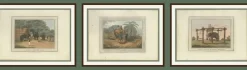 Pamono Elephant and Hunting Engravings, 1813, Paper, Set of 3><noscript><img width=