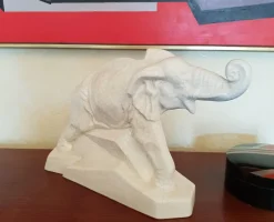 Clearance Pamono Elephant Sculpture by Emaux de Louvière