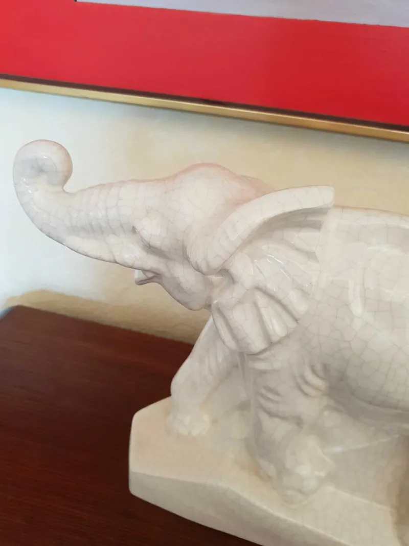 Clearance Pamono Elephant Sculpture by Emaux de Louvière