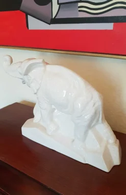 Clearance Pamono Elephant Sculpture by Emaux de Louvière