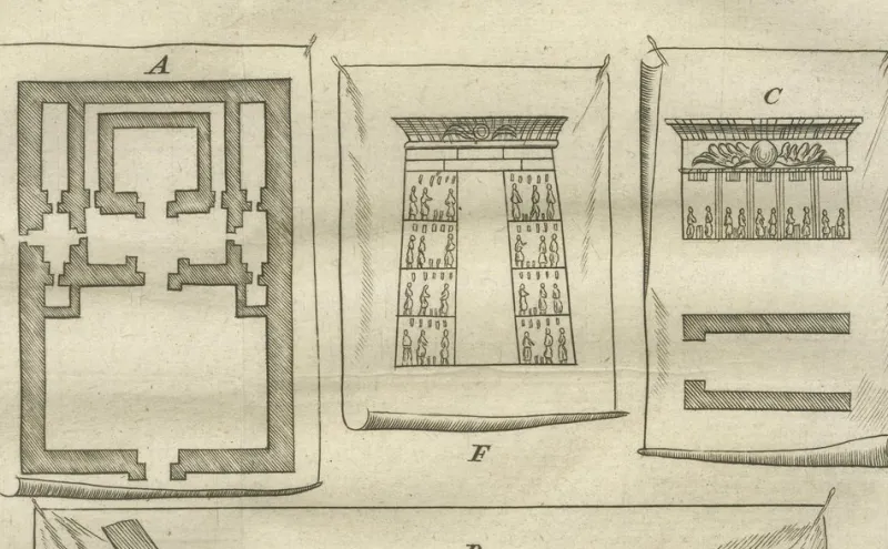 Pamono El-Khuz and Karnak Temples by Cornelis de Bruijn, 1776> Wall Decor