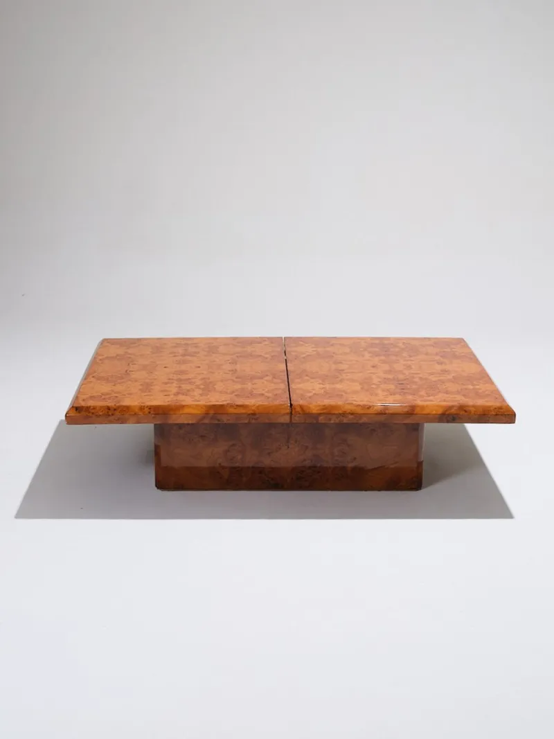 Pamono Elm Burr Bar Coffee Table, 1970s> Coffee & Side Tables