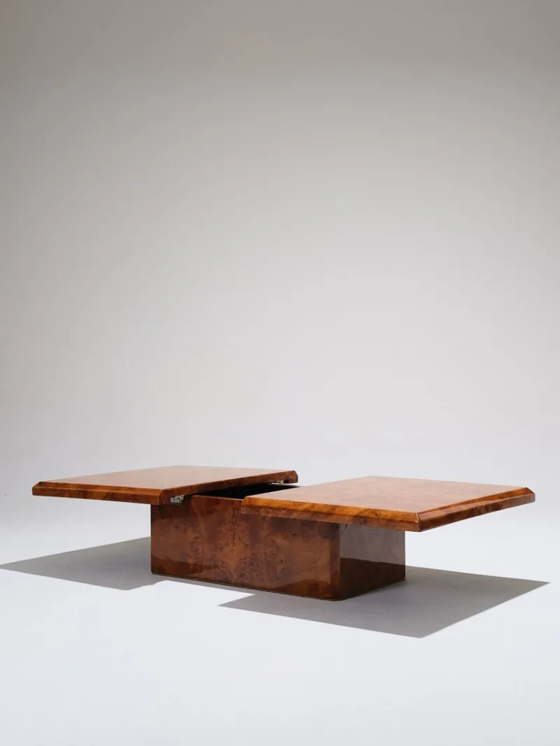 Pamono Elm Burr Bar Coffee Table, 1970s> Coffee & Side Tables