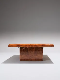 Pamono Elm Burr Bar Coffee Table, 1970s><noscript><img width=