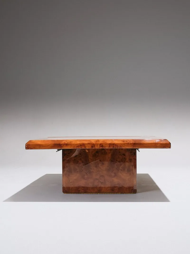 Pamono Elm Burr Bar Coffee Table, 1970s> Coffee & Side Tables