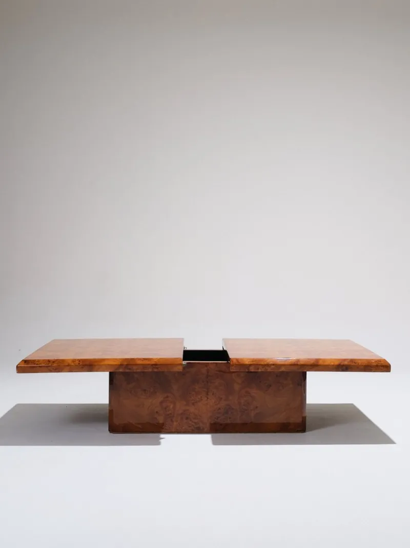 Pamono Elm Burr Bar Coffee Table, 1970s> Coffee & Side Tables