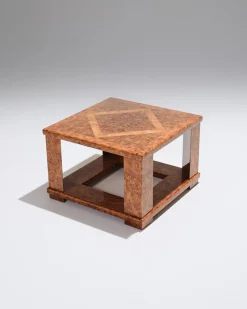 Pamono Elm Burr Side Table from Jean Claude Mahey, 1970s> Coffee & Side Tables