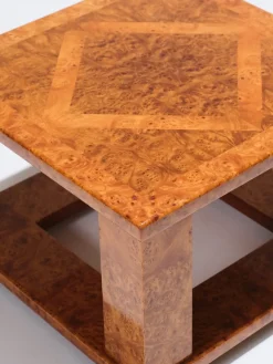 Pamono Elm Burr Side Table from Jean Claude Mahey, 1970s> Coffee & Side Tables