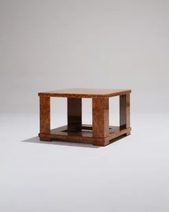 Pamono Elm Burr Side Table from Jean Claude Mahey, 1970s><noscript><img width=