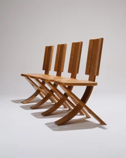 New Pamono Elm Chairs from Seltz, 1980s, Set of 4