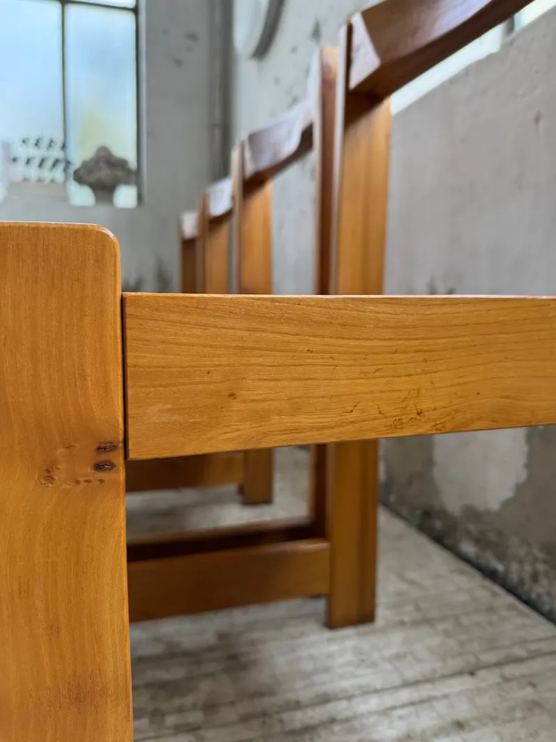 Pamono Elm Chairs in the style of Maison Regain, 1980s, Set of 4> Side Chairs & Dining Chairs