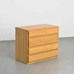 Pamono Elm Chest of Drawers from Maison Regain, France, 1970s><noscript><img width=