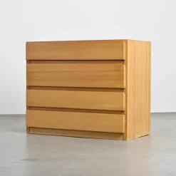 Pamono Elm Chest of Drawers from Maison Regain, France, 1970s><noscript><img width=
