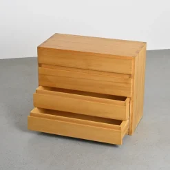 Pamono Elm Chest of Drawers from Maison Regain, France, 1970s><noscript><img width=