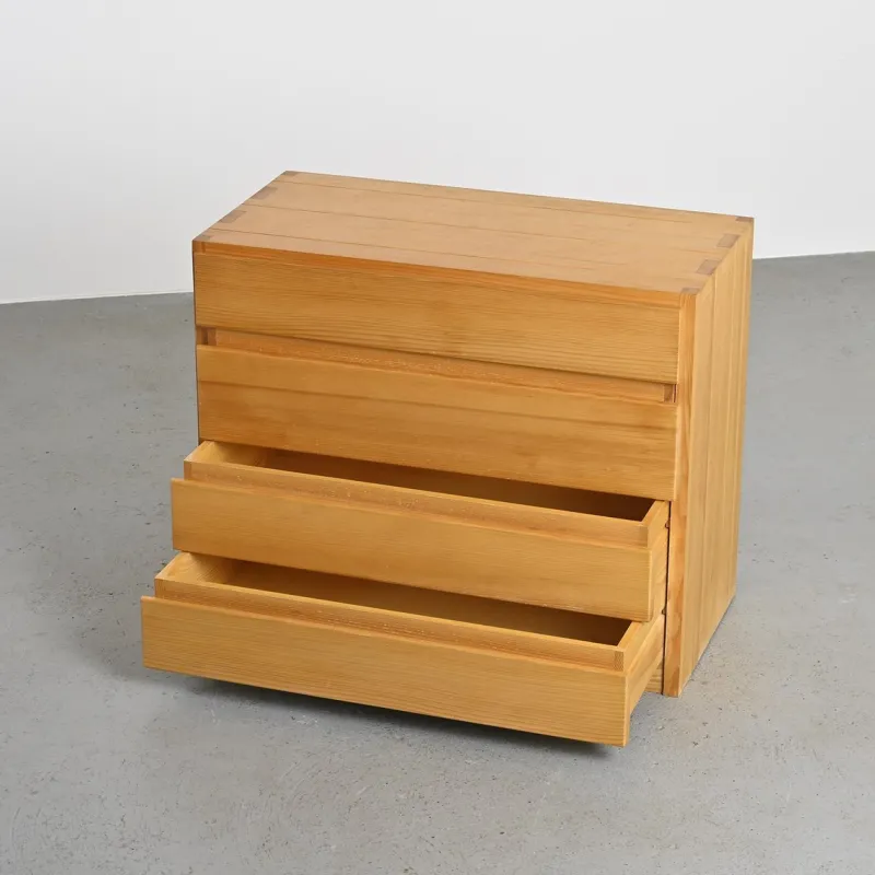Pamono Elm Chest of Drawers from Maison Regain, France, 1970s> Dressers, Commodes & Chests