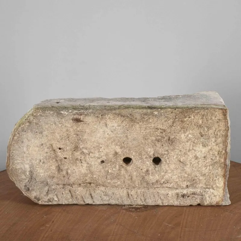 Pamono Elongated Stone Basin Carved from a Single Block with Double Hole> Garden Accessories